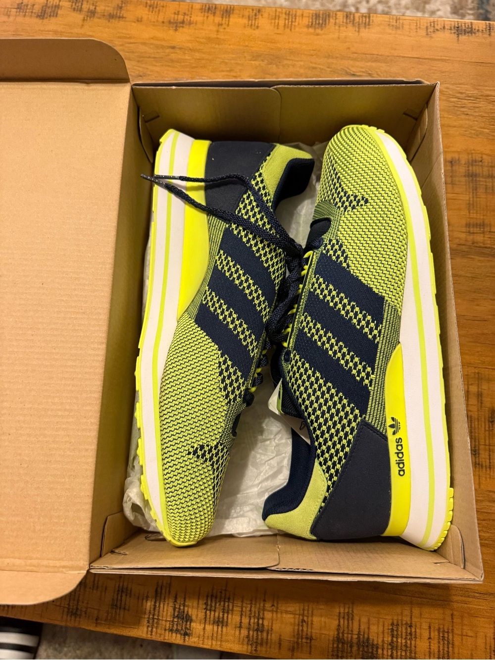 adidas ZX 500 OG Weave Sneakers - Neon Green/Blue Accents